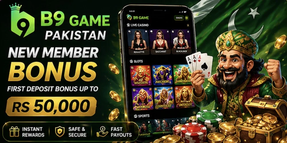 B9 Game Pakistan — RS 50,000 welcome bonus on first deposit