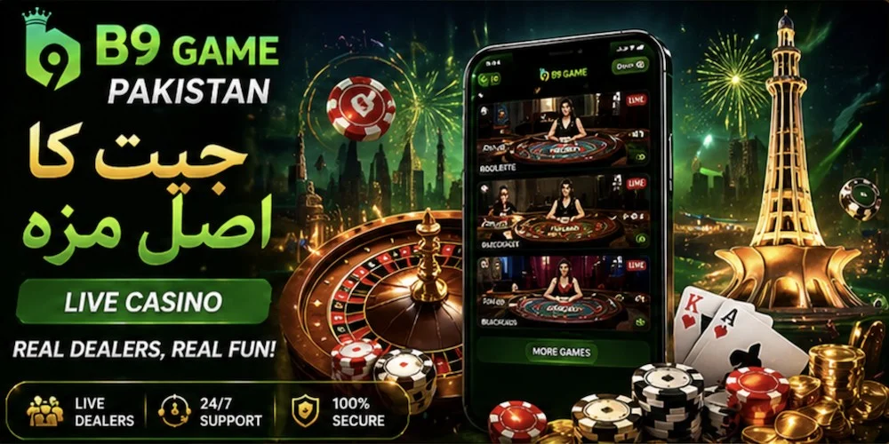 B9 Game live casino with real dealers and Lahore skyline